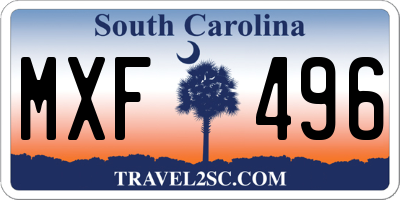 SC license plate MXF496