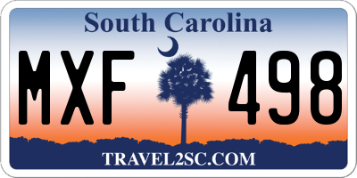 SC license plate MXF498