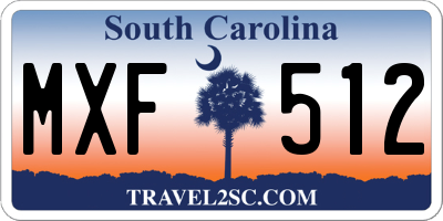 SC license plate MXF512