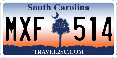 SC license plate MXF514