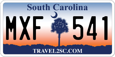 SC license plate MXF541