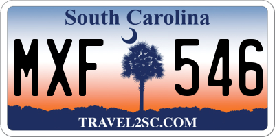 SC license plate MXF546