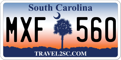 SC license plate MXF560