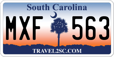 SC license plate MXF563