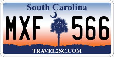 SC license plate MXF566