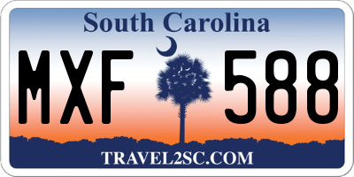 SC license plate MXF588
