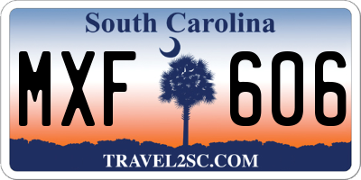 SC license plate MXF606