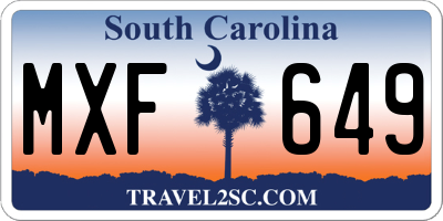 SC license plate MXF649