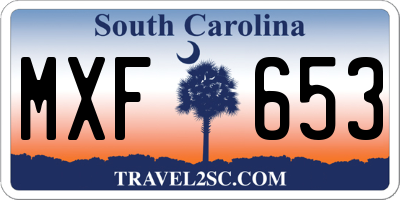 SC license plate MXF653