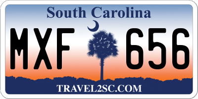 SC license plate MXF656