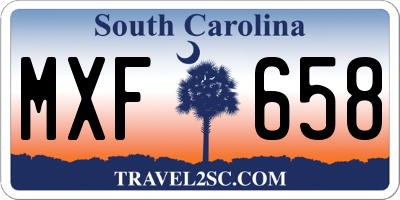 SC license plate MXF658