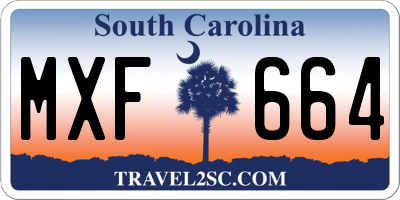 SC license plate MXF664