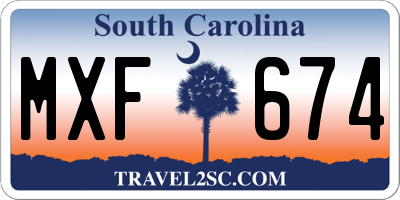 SC license plate MXF674