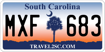 SC license plate MXF683