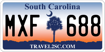 SC license plate MXF688