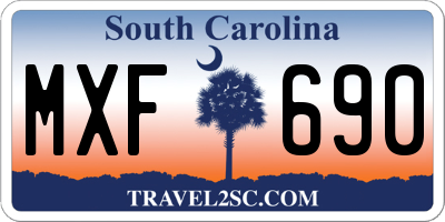 SC license plate MXF690
