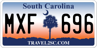SC license plate MXF696