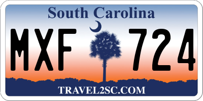 SC license plate MXF724