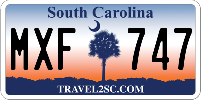 SC license plate MXF747