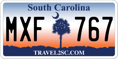 SC license plate MXF767