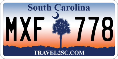 SC license plate MXF778