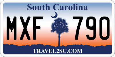 SC license plate MXF790