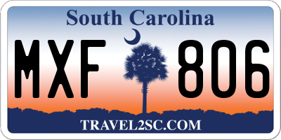 SC license plate MXF806