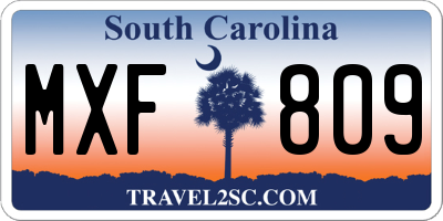 SC license plate MXF809