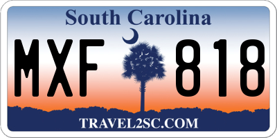 SC license plate MXF818