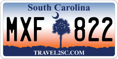 SC license plate MXF822