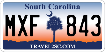 SC license plate MXF843