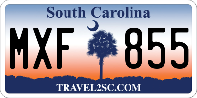 SC license plate MXF855