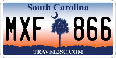 SC license plate MXF866