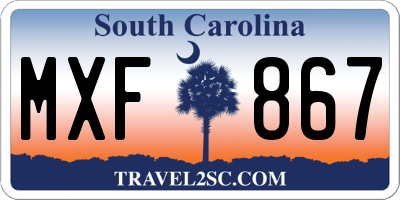 SC license plate MXF867