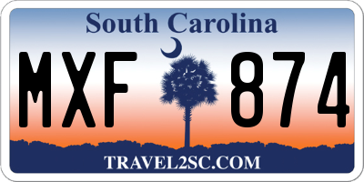 SC license plate MXF874