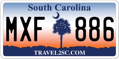 SC license plate MXF886