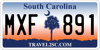 SC license plate MXF891