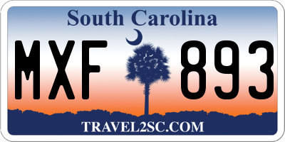 SC license plate MXF893