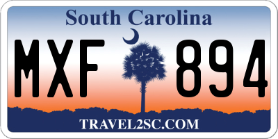 SC license plate MXF894