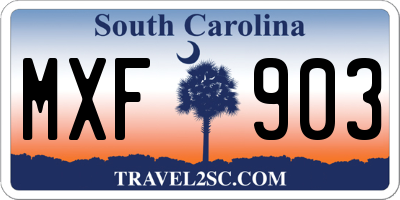 SC license plate MXF903