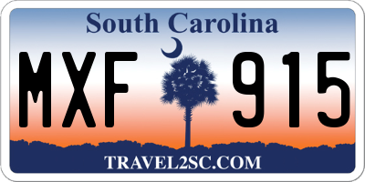 SC license plate MXF915