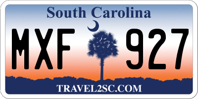 SC license plate MXF927