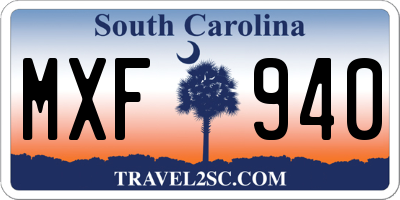 SC license plate MXF940