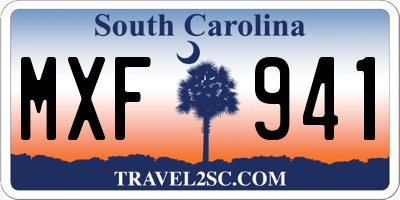 SC license plate MXF941