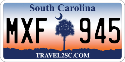 SC license plate MXF945