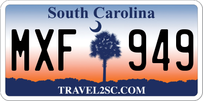 SC license plate MXF949
