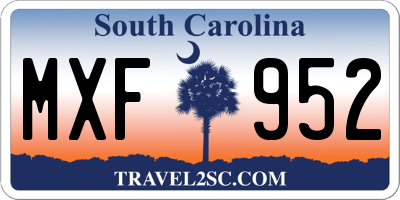 SC license plate MXF952
