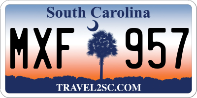 SC license plate MXF957