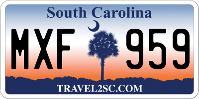 SC license plate MXF959