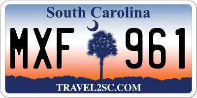 SC license plate MXF961